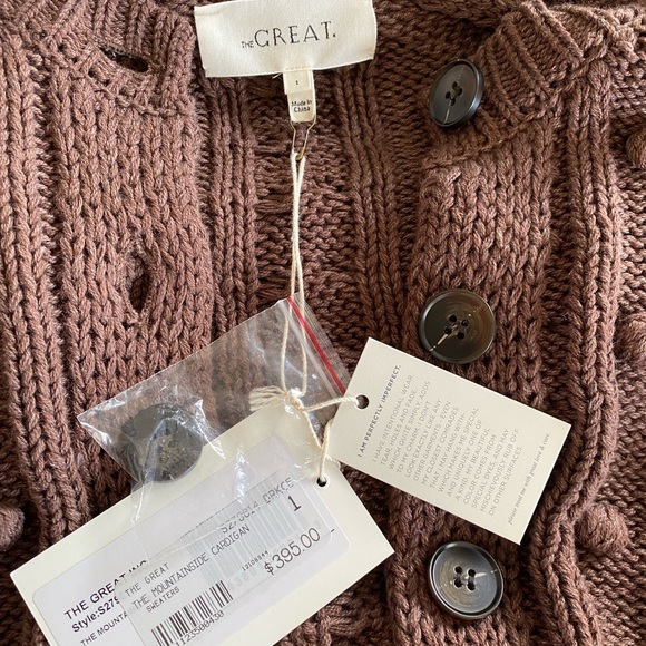 THE GREAT. NWT 😍 Mountainside Cardigan in Dark Cedar. Size 1 (s) - Picture 6 of 6